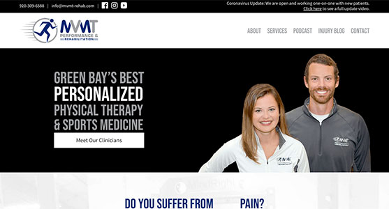 Green Bay WI Web design for MVMT Performance and Rehab