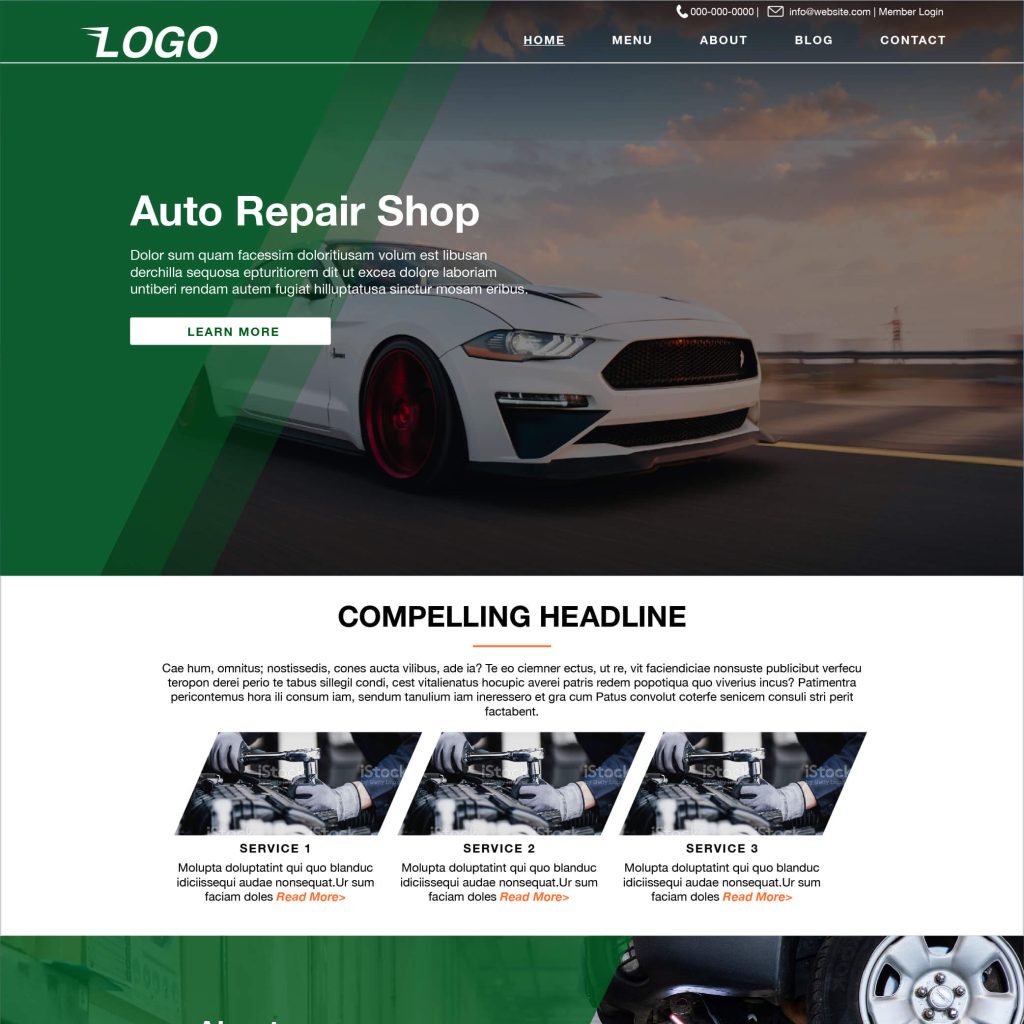 Chris’s Autobody Shop Website Template in Green