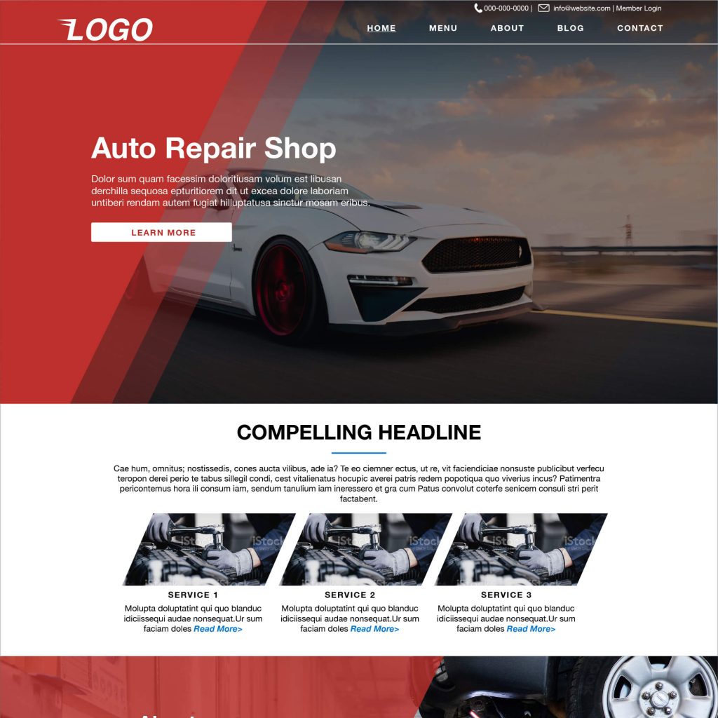 Chris’s Autobody Shop Website Template in Red