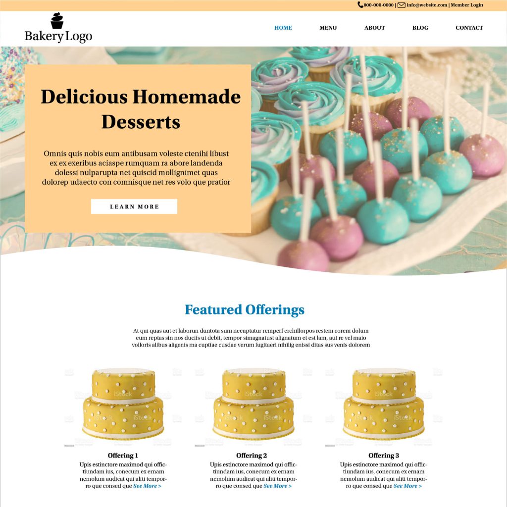 Anna's Little Bakery Website Template in yellow