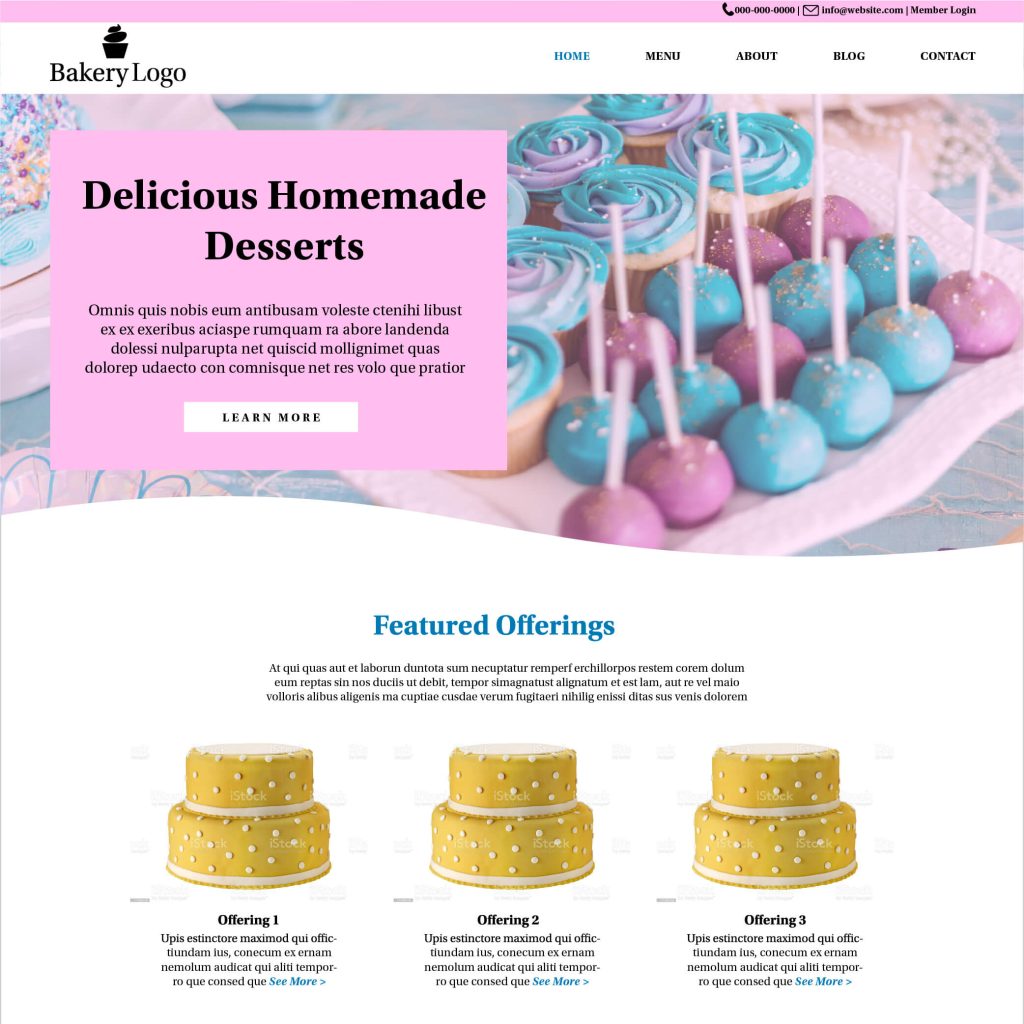 Anna's Little Bakery Website Template in Pink