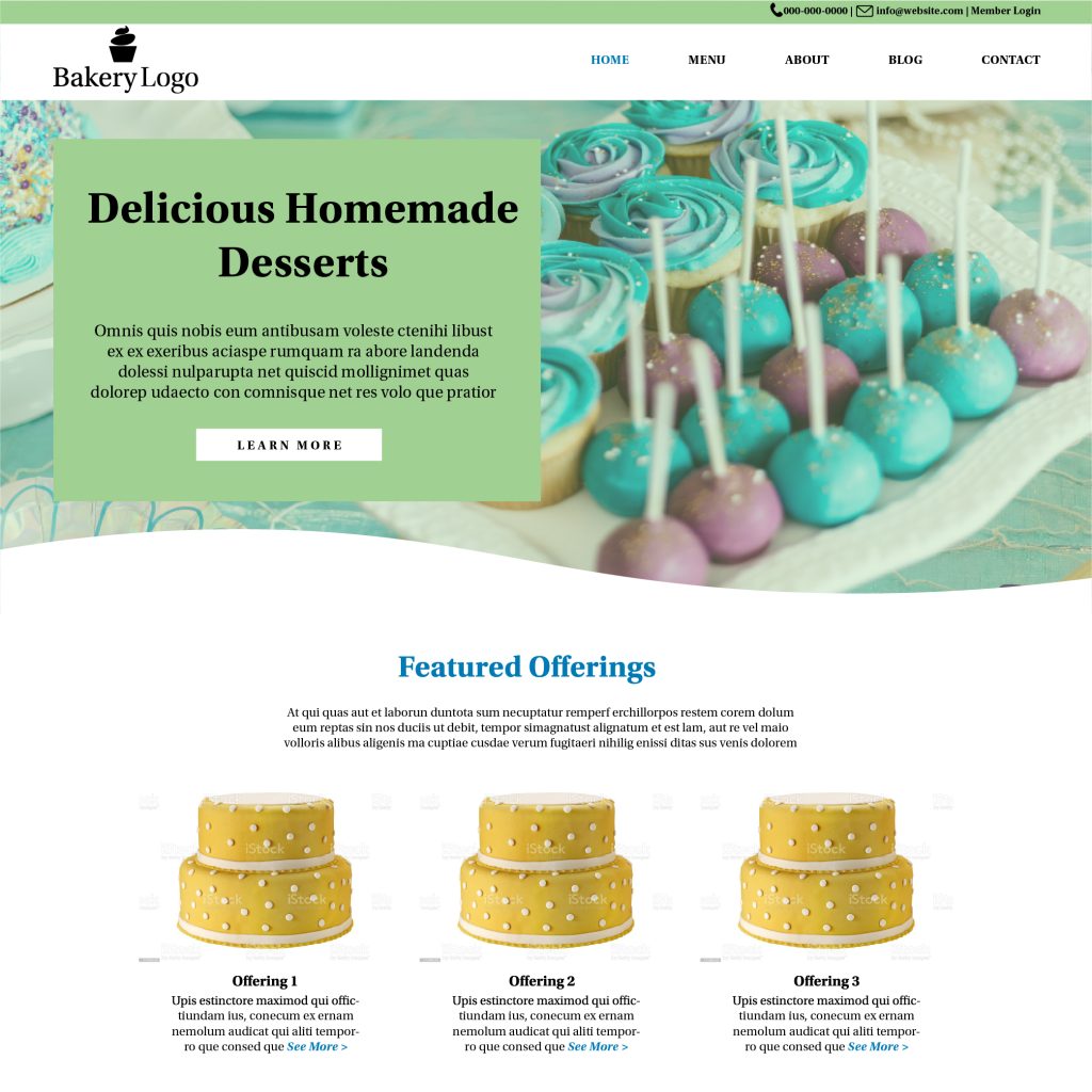 Anna's Little Bakery Website Template in Green