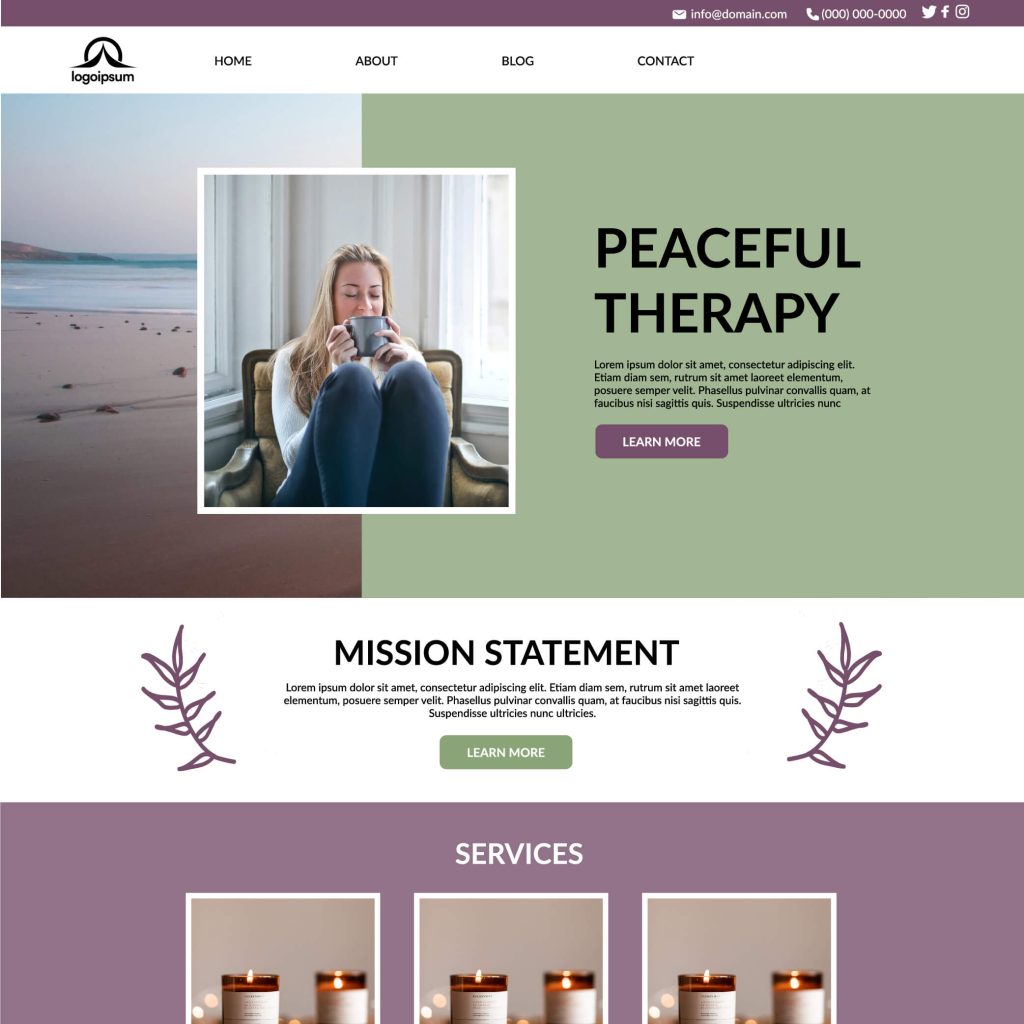 Peaceful Therapy Template Green