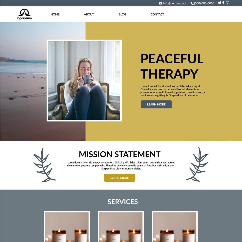 Peaceful Therapy Template Yellow