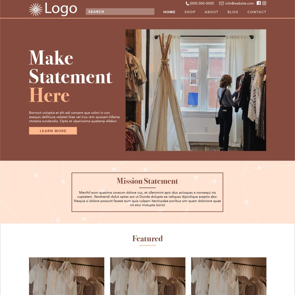 Elise’s Elegant Boutique Website Template in Brown