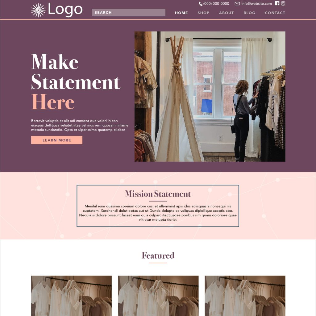 Elise’s Elegant Boutique Website Template in Purple