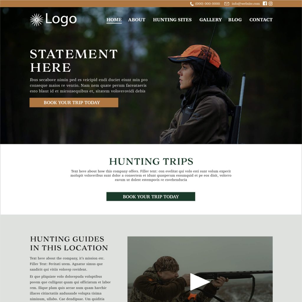 Hunter's Supply Website Template in Green