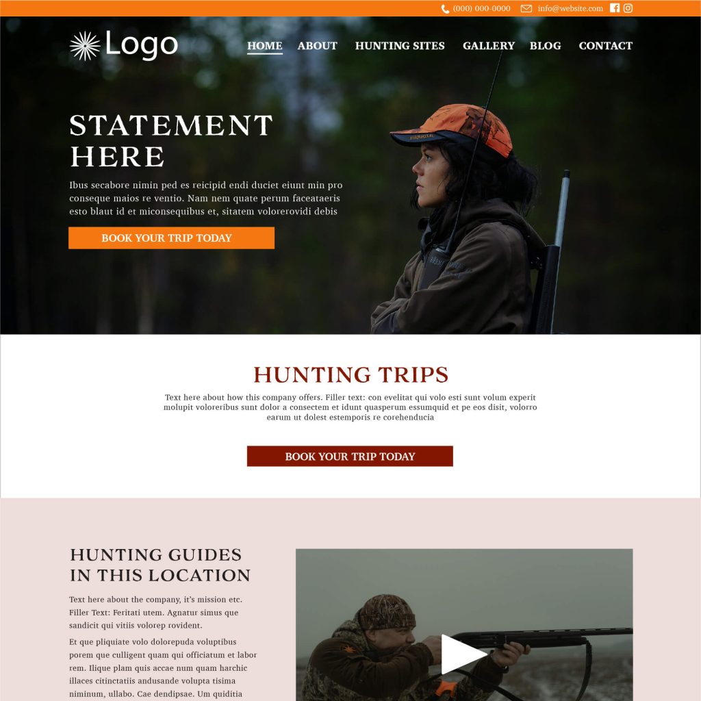 Hunter's Supply Website Template in Red