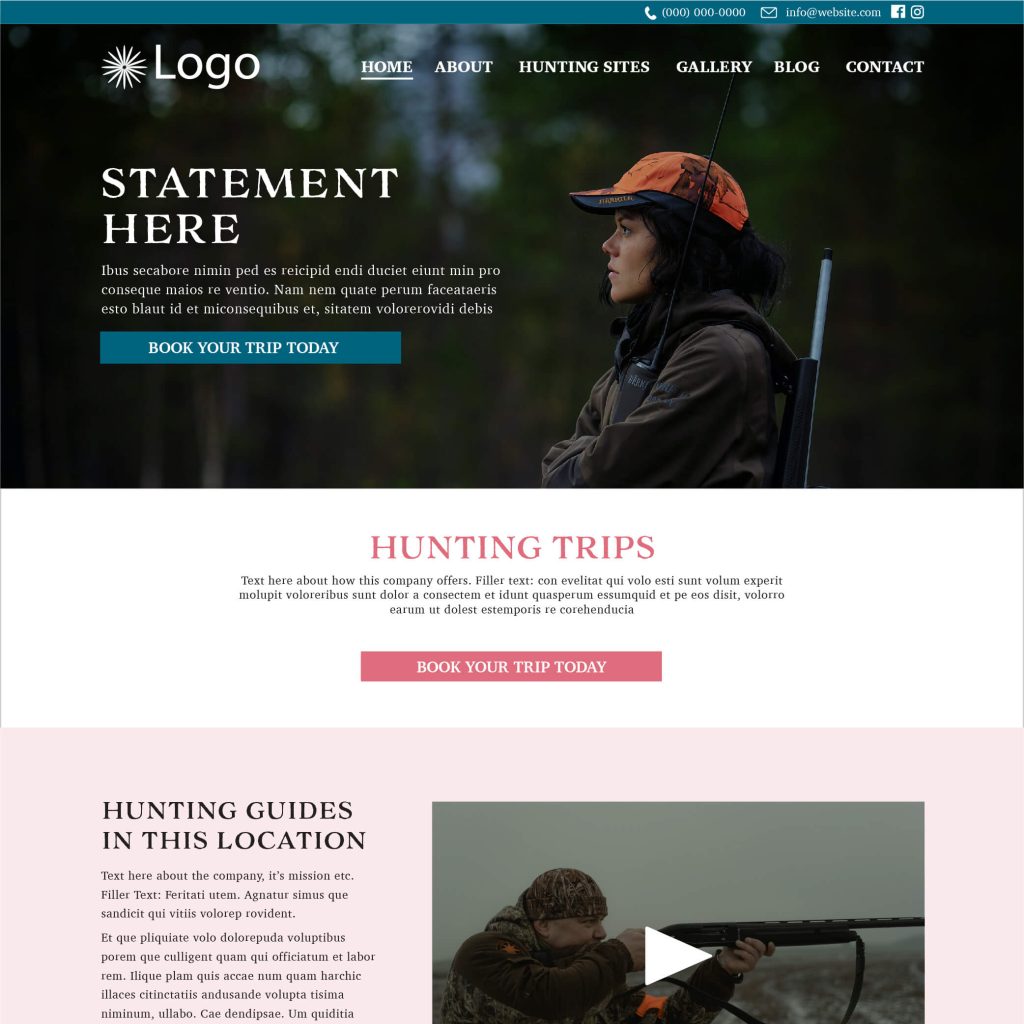 Hunter's Supply Website Template in Pink