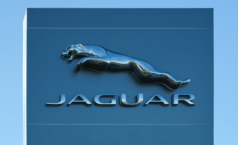 Jaguar logo featuring a combination of pictograph and logotype logo