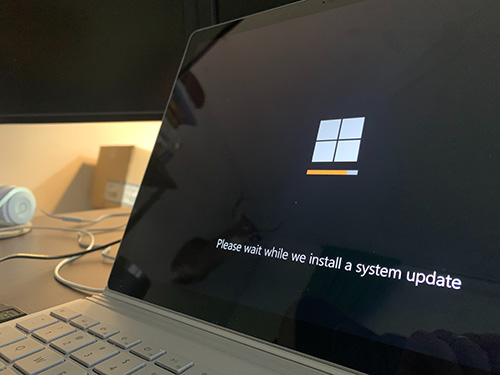 Computer installing updates