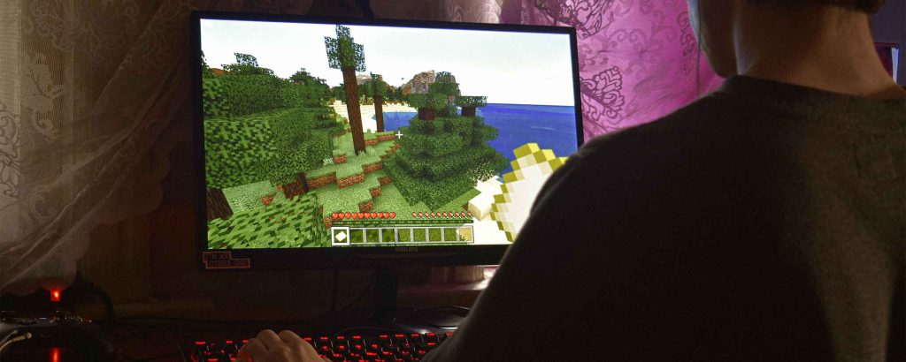 Minecraft computer game being played. Somethign we won't host on our servers at Full Scope Creative.