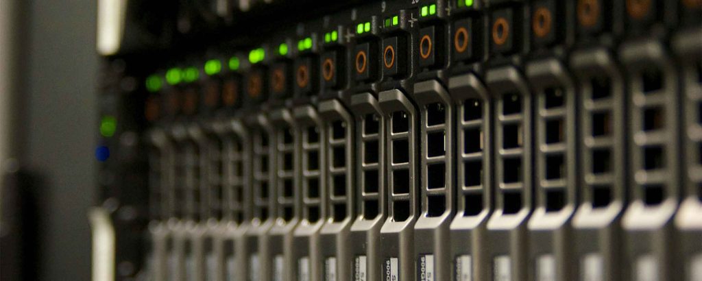 Website server computers in a large data farm.