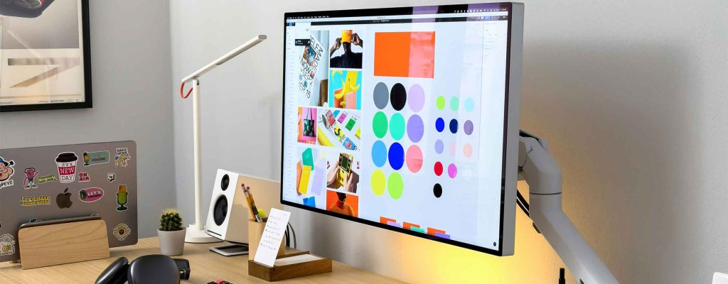 A brand design on a computer screen