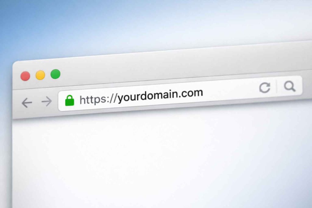 A web browsers address bar showing the domain name.