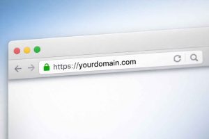 A web browsers address bar showing the domain name.