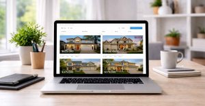 Homes listed on a website. You'll need an IDX plugin to do this on WordPress. Full Scope can help with that!
