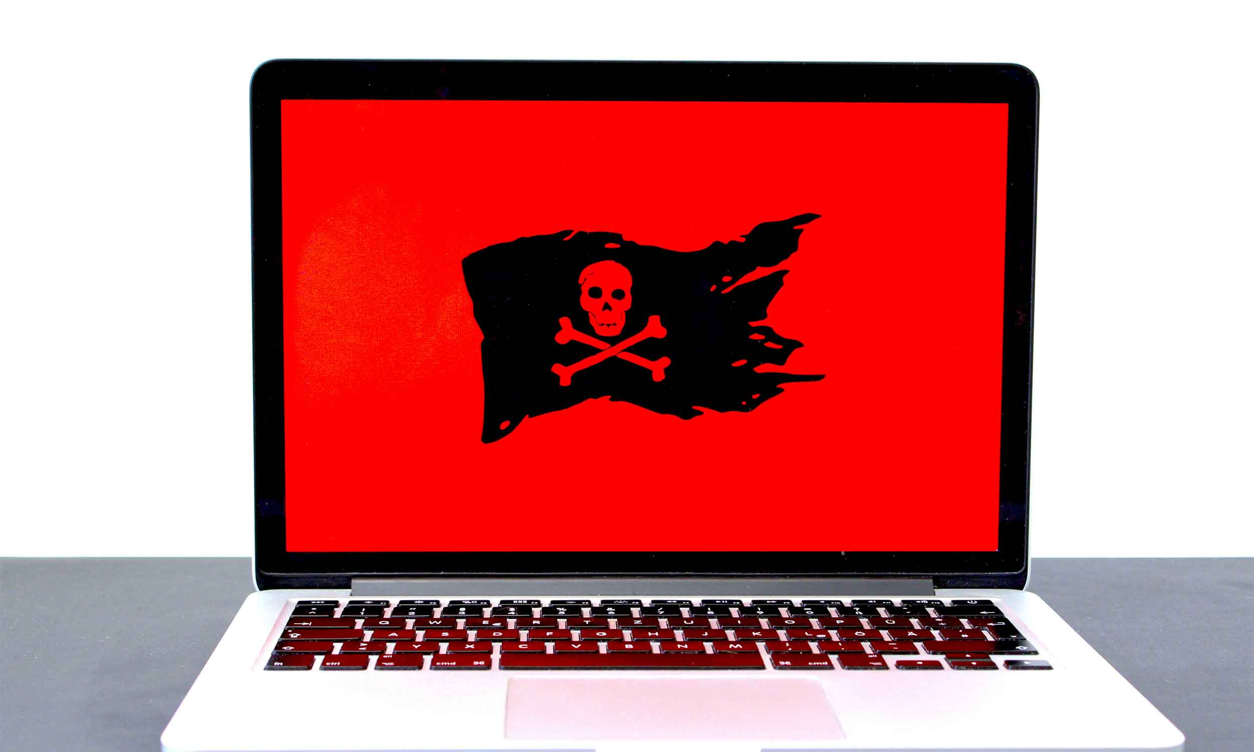 A website on a laptop infected with bad malware