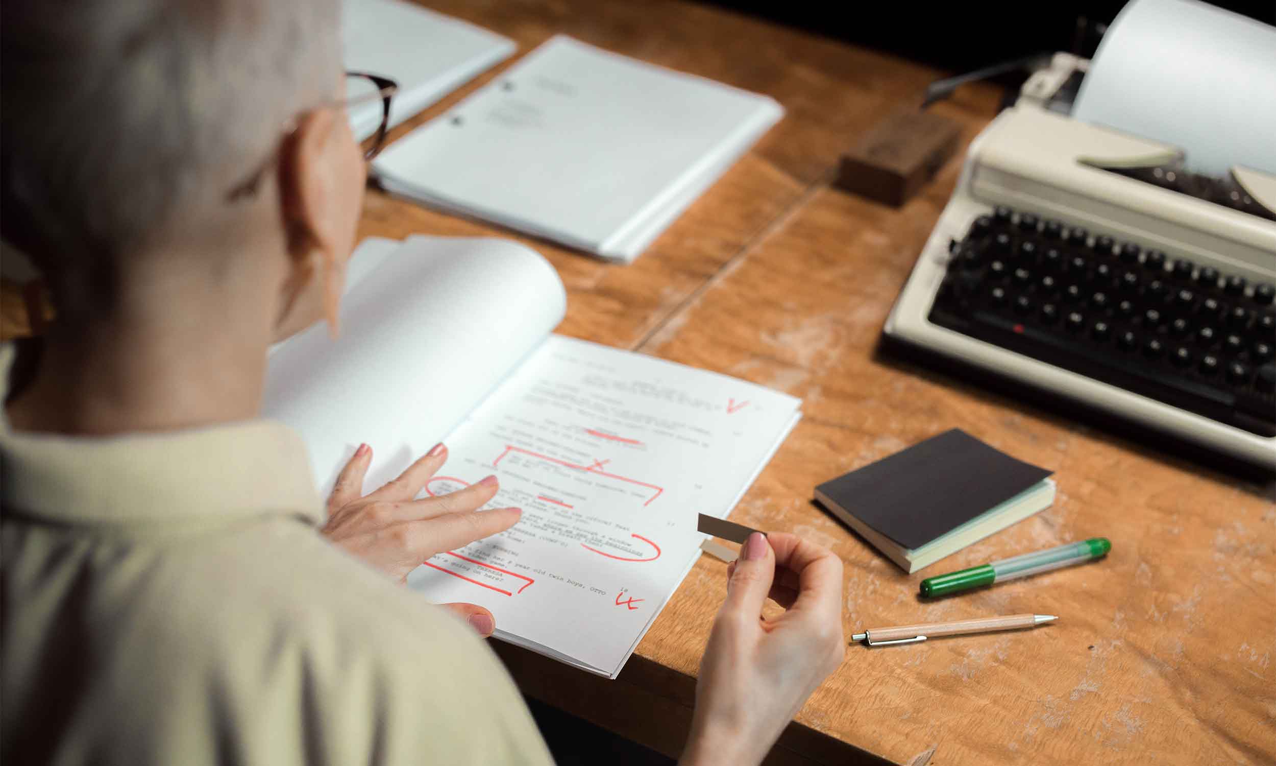 A writer making content improvements to his work.